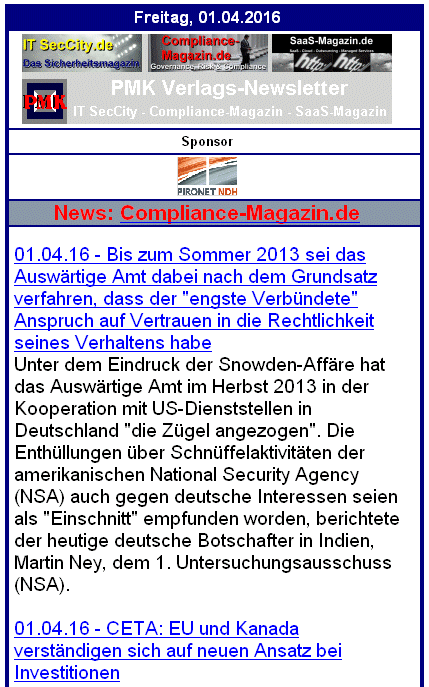 Täglicher Newsletter